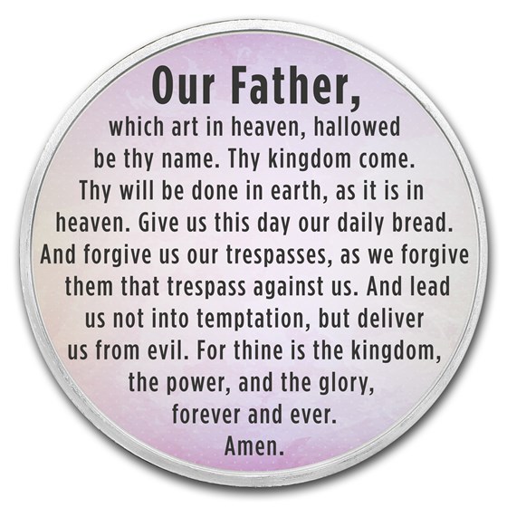 1 oz Silver Colorized Round - APMEX (The Lord's Prayer, Lavender) 1 oz Silver Colorized Round - APMEX (The Lord's Prayer, Lavender)